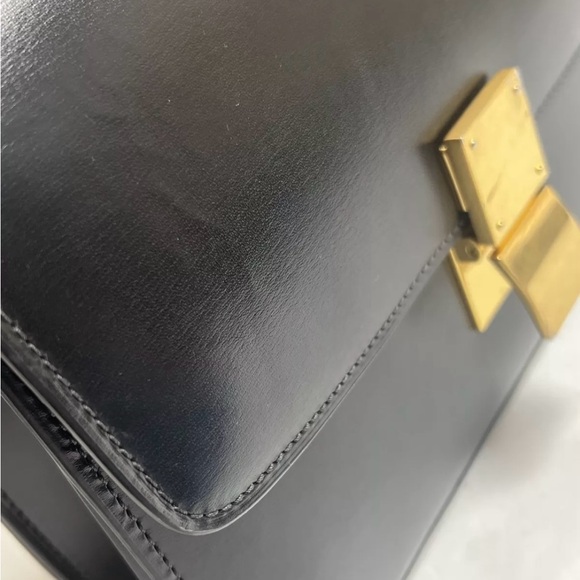 CELINE Shoulder Bag Crossbody Convertible Black Leather - Picture 13 of 16